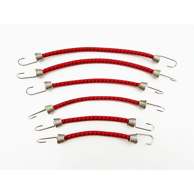 Hot Racing 1/10 Scale Bungee Cord Set, Black and Red (6pcs)