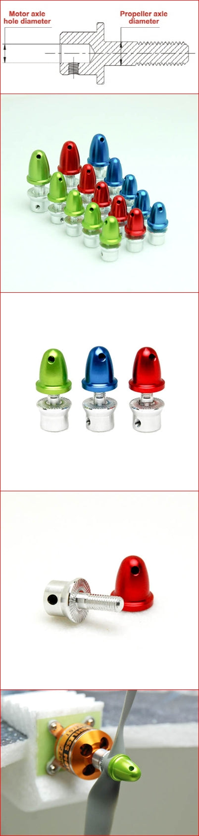 Prop adapter 2.0mm (Side lock type) Red