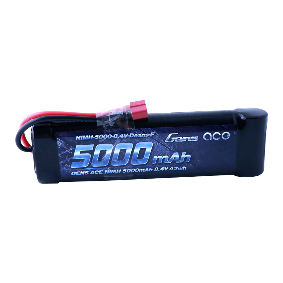 Gens Ace 5000mAh 8.4V Ni-MH RC Battery Flat Style with Deans Plug