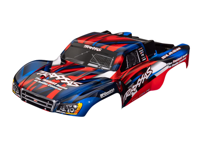 5851R Body, Slash® 2WD (also fits Slash® VXL & Slash® 4X4), red & blue