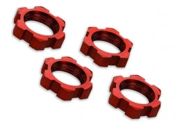 7758R Wheel nuts, splined, 17mm, serrated (red-anodized)