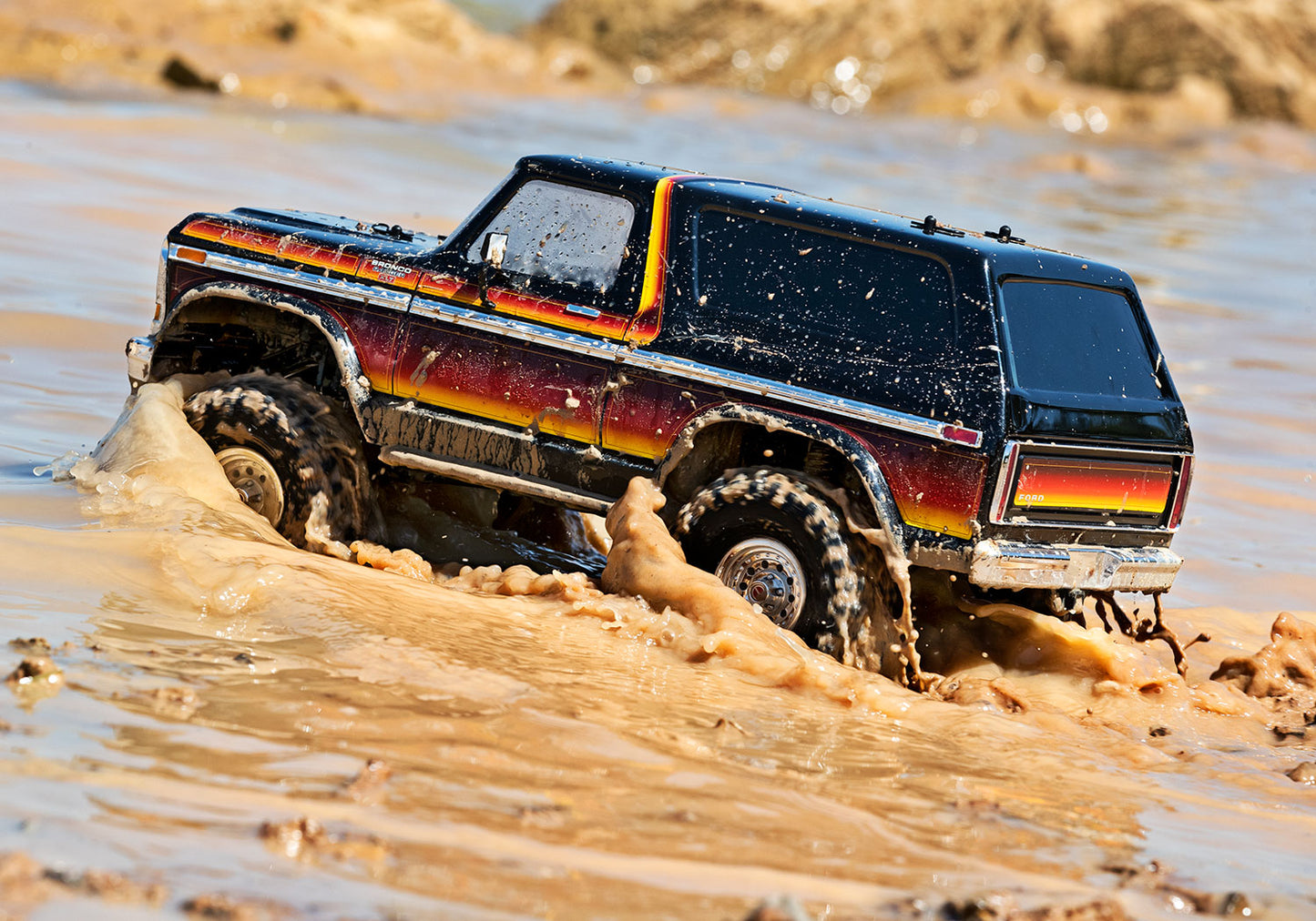 82046-4-SUN TRX-4 Scale and Trail Crawler with Ford Bronco Body:  4WD Sunset