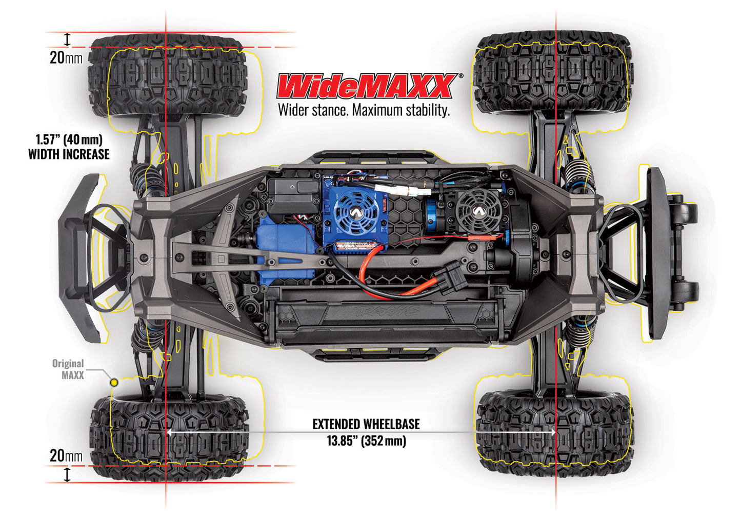 89086-4-RED 1/10 Scale Maxx with WideMaxx Monster truck
