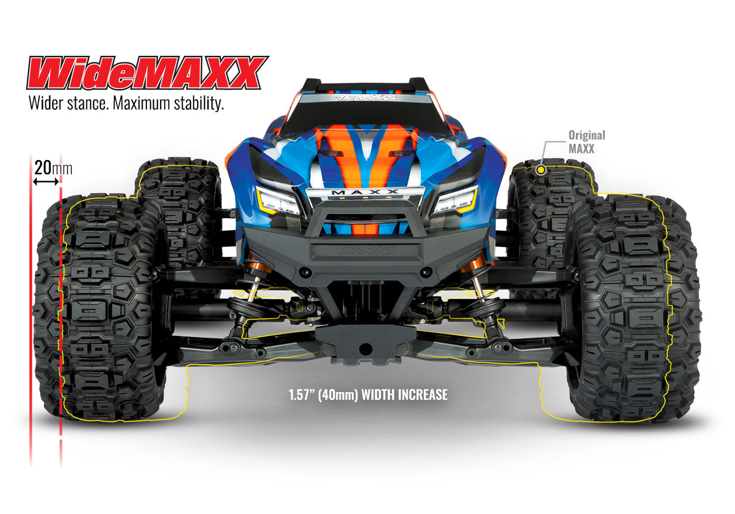 89086-4-BLUE 1/10 Scale Maxx with WideMaxx Monster truck