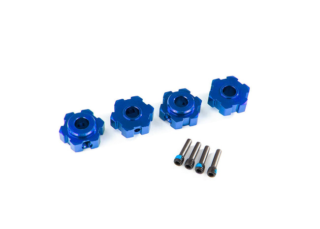 8956X Wheel hubs, hex, aluminum (blue-anodized)