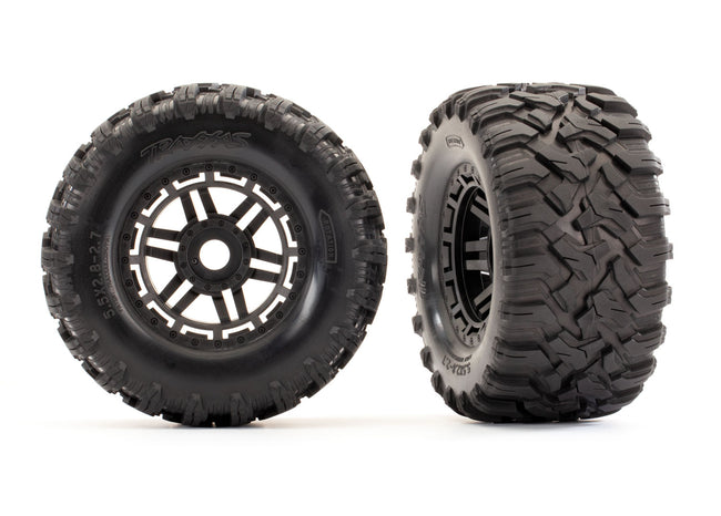 8972 Tires & wheels, assembled, glued (black wheels, Maxx®