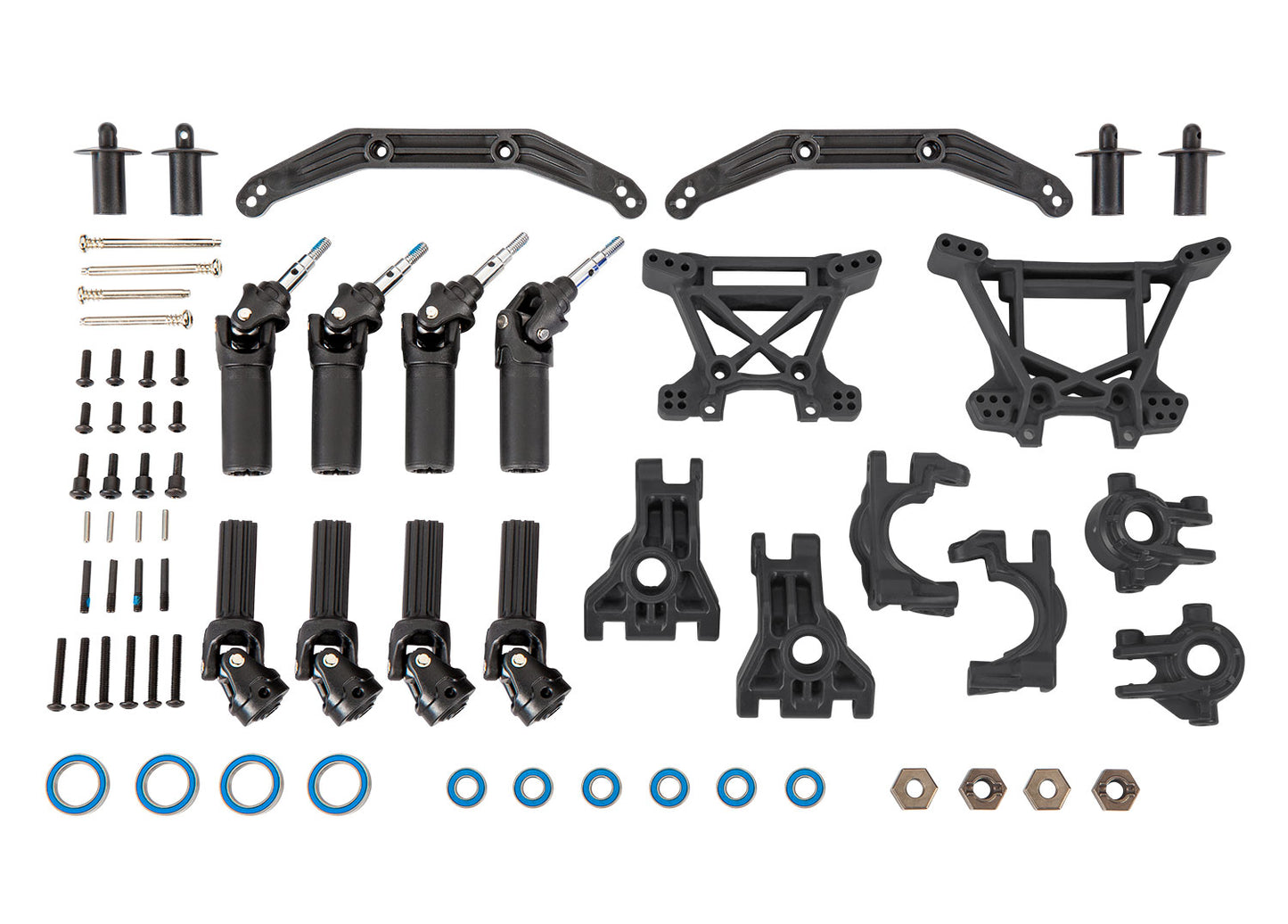 9080 Driveline & Suspension Rustler 4x4 Upgrade Kit, Black