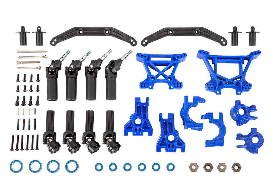 9080X Outer Driveline & Suspension Rustler 4x4 Upgrade Kit, blue