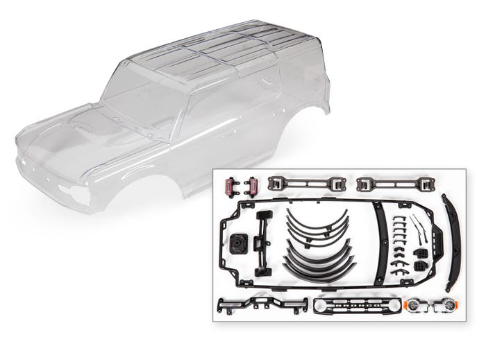 9211 Body, Ford Bronco (2021) (clear, requires painting)/ decals/ window masks