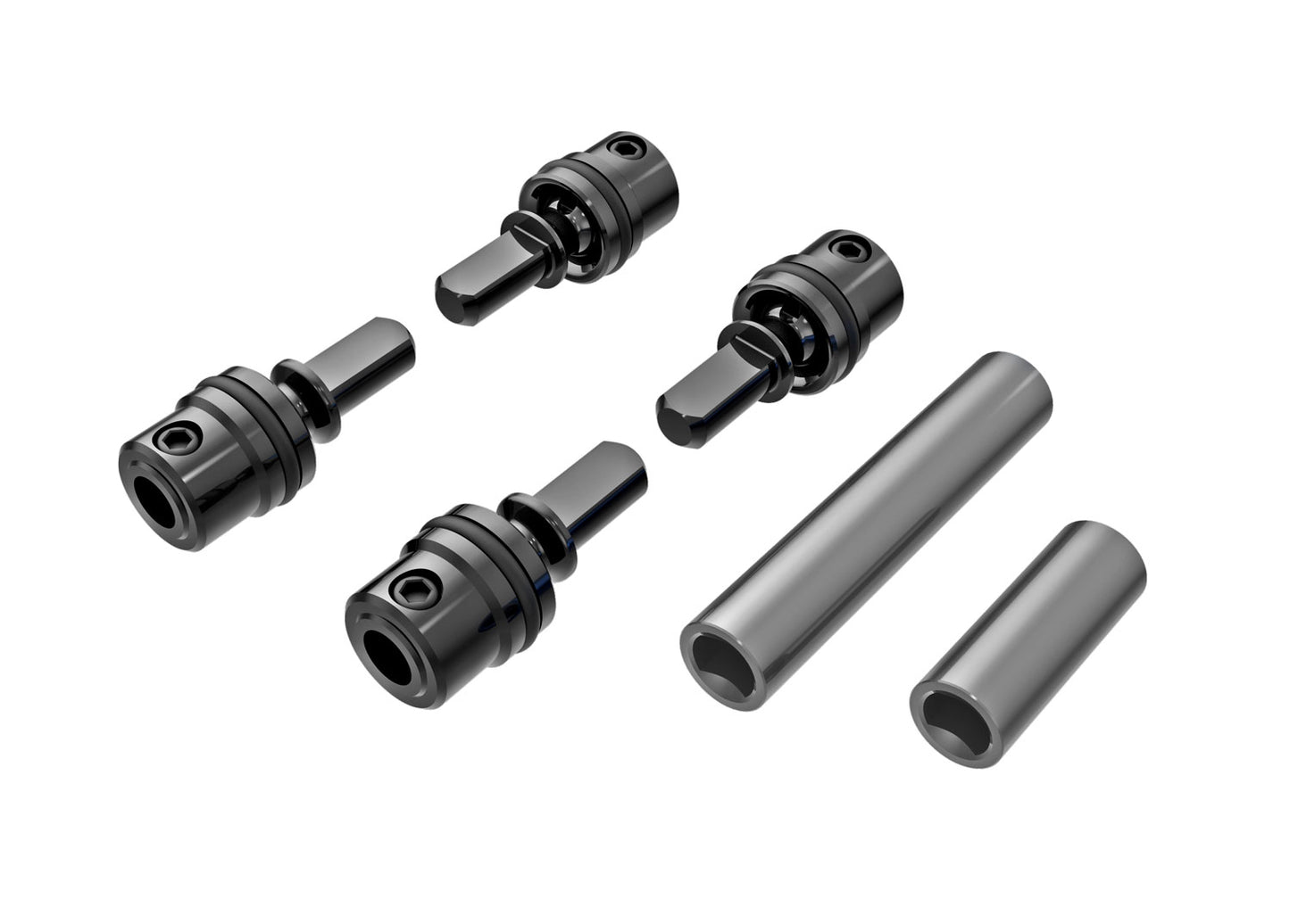 9751-GRAY Driveshafts, center, male (steel) (4)/ driveshafts, center, female