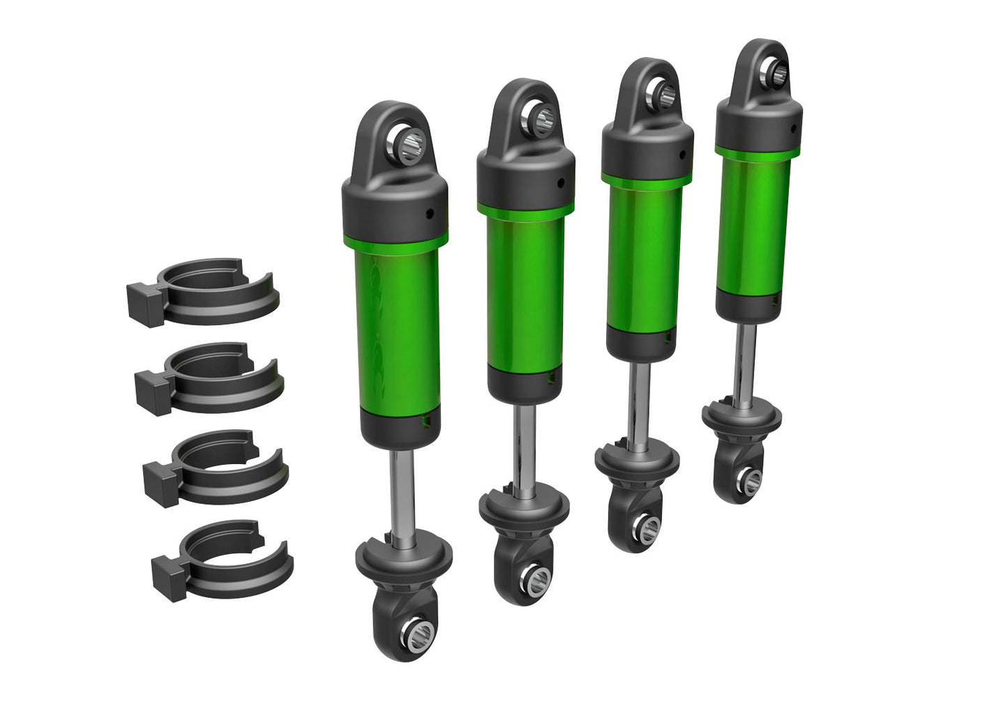 9764-GRN Shocks, GTM, 6061-T6 aluminum green-anodized