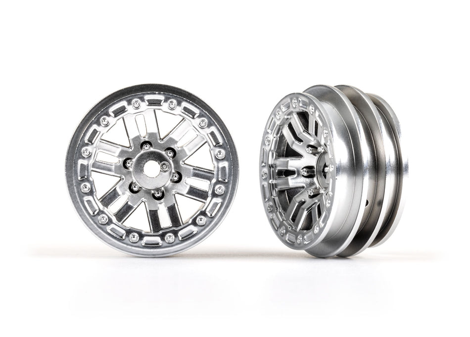 9768-SATIN Wheels, 1.0" (satin chrome) (2)