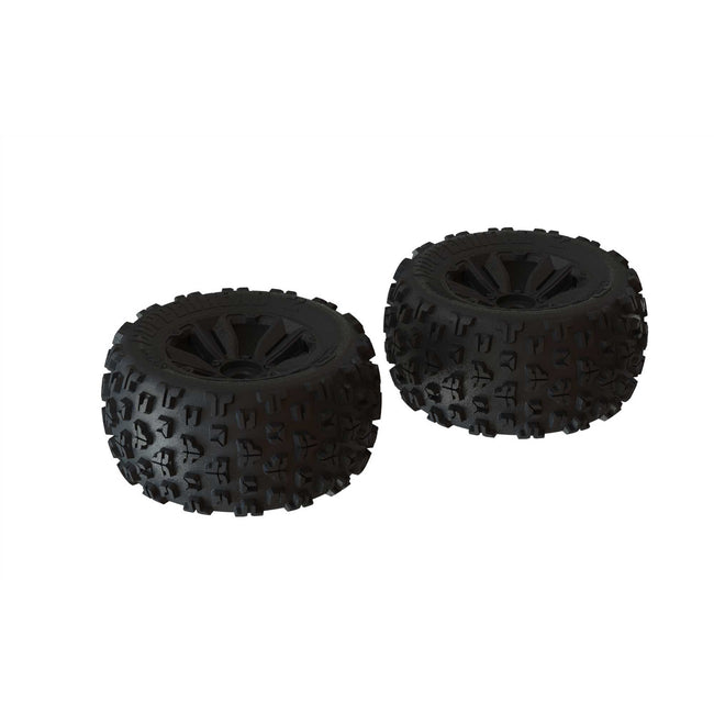 1/8 dBoots Copperhead2 MT Front/Rear 3.8 Pre-Mounted Tires, 17mm Hex, Black (2)