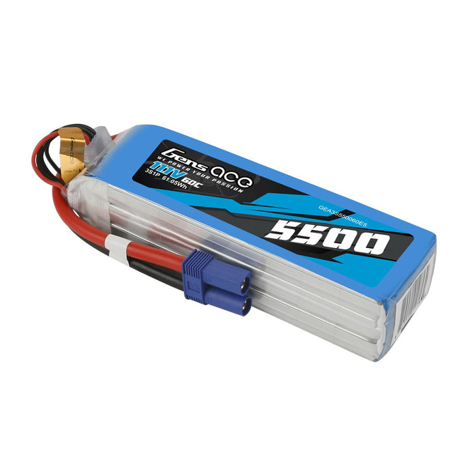 Gens Ace 5500mAh 11.1V 3S1P 60C Lipo Battery Pack With EC5 Plug