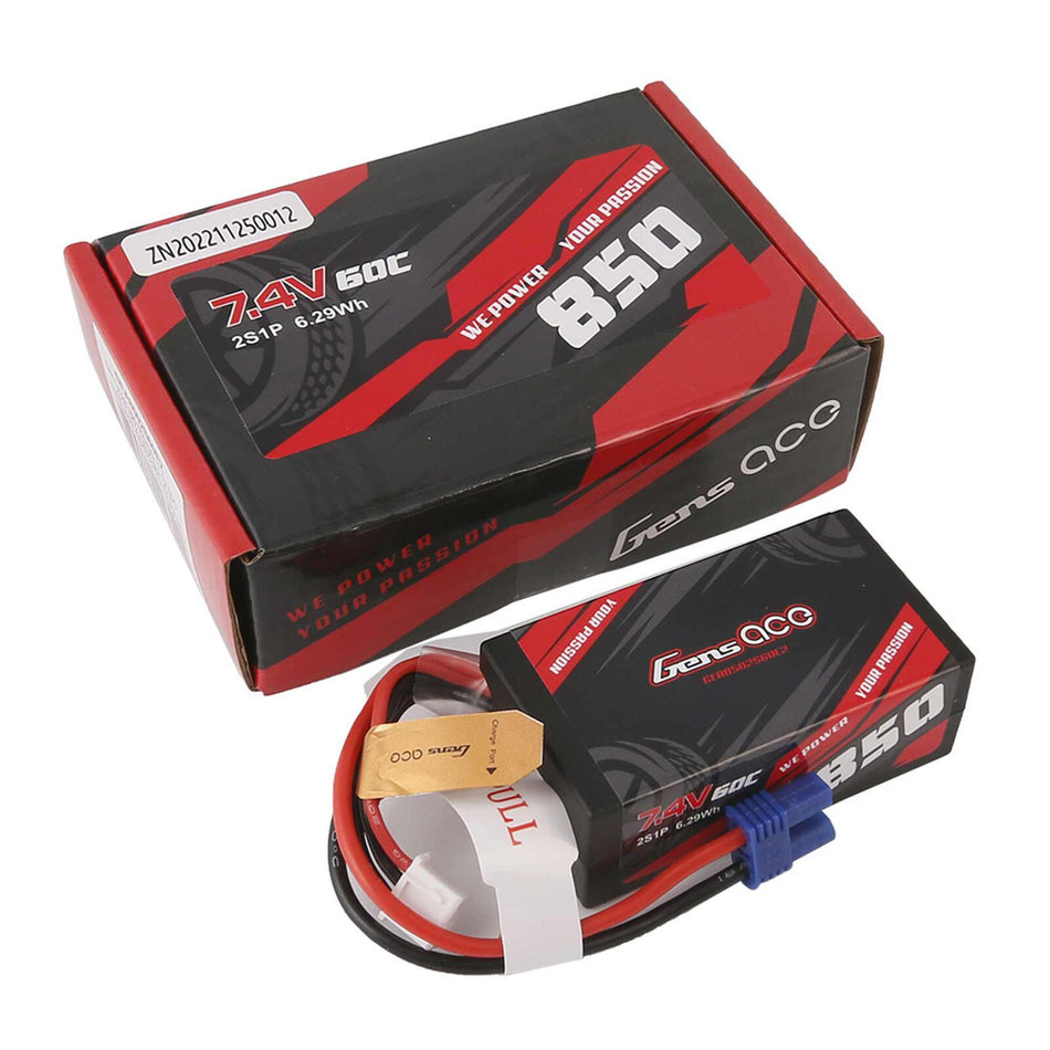 850mAh 2S 60C Mini-B Lipo