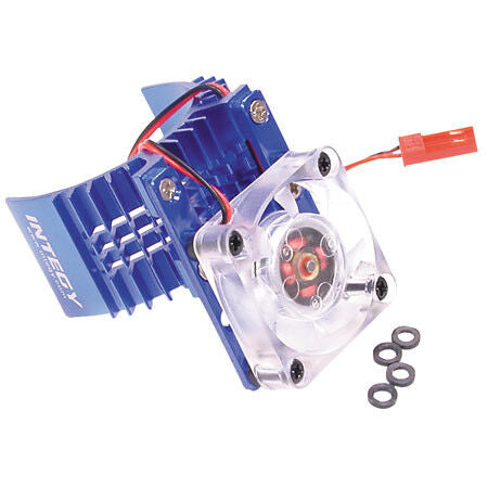 Motor Heatsink & Fan, Blue: Traxxas Slash, Stampede, Rustler, Bandit 2WD