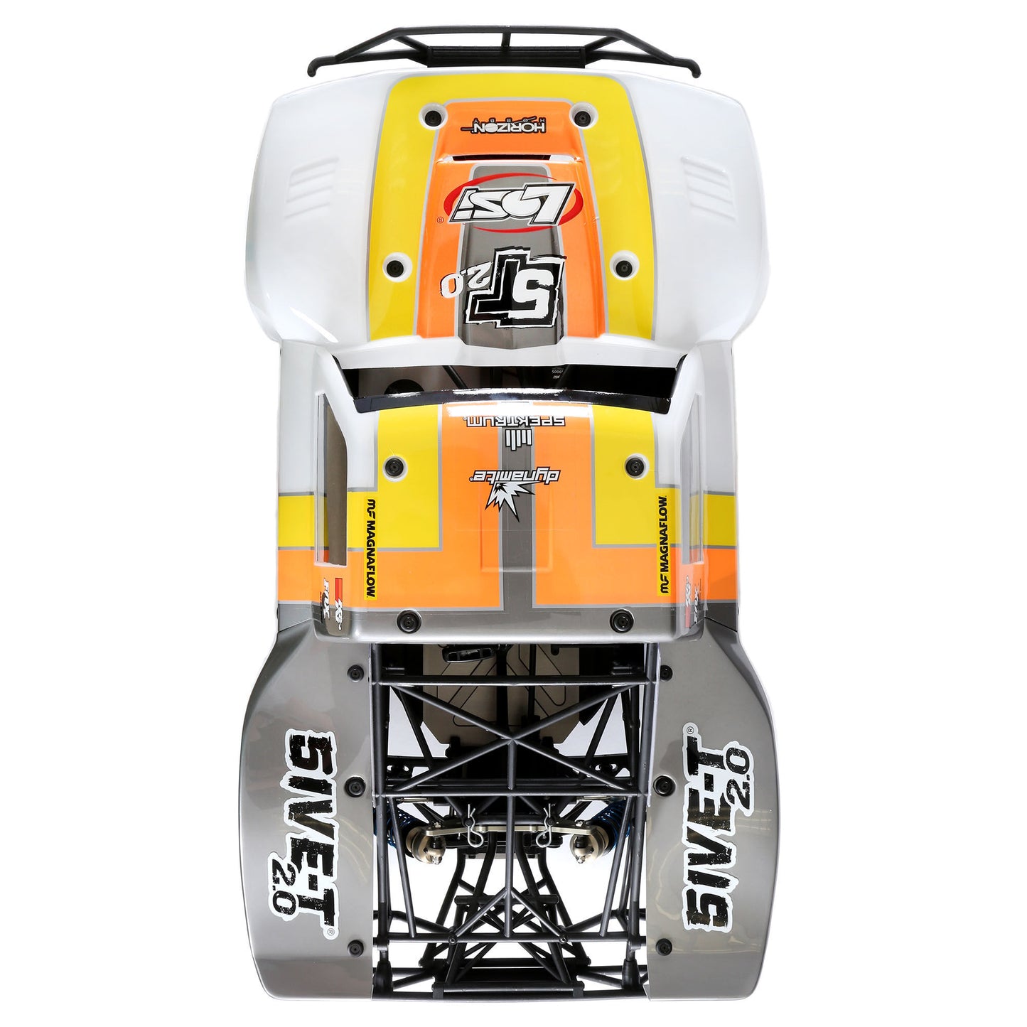 5IVE-T 2.0 BND: Losi 1/5 4WD Gas Short Course Truck Grey/Orange