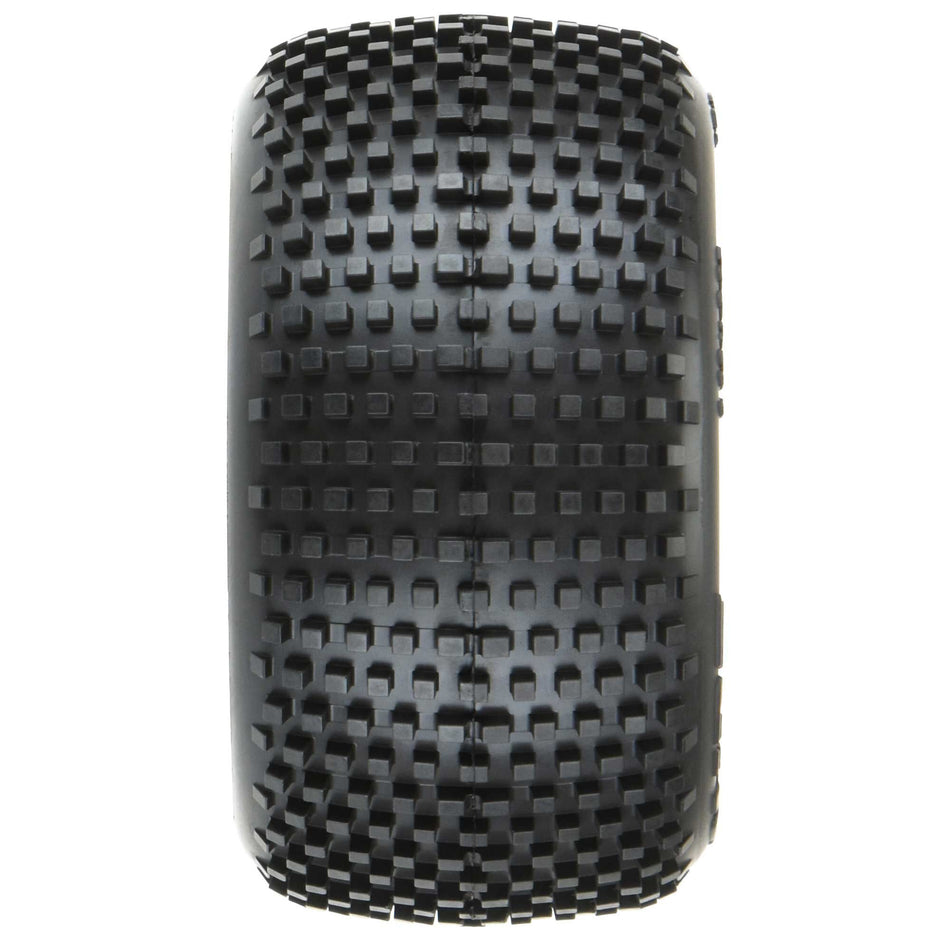 1/18 Hole Shot Front/Rear Mini-T Tires Mounted 8mm White Wheels (2)