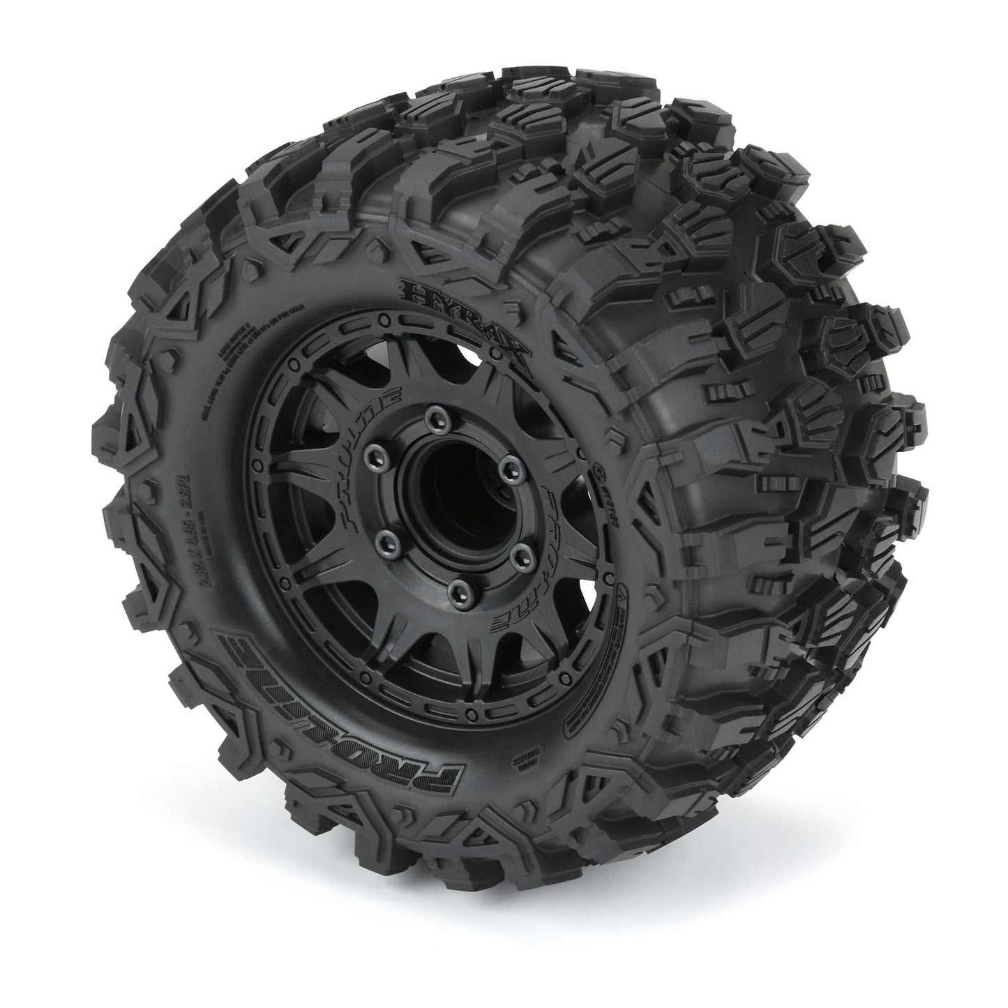 1/10 Pro-Line Hyrax F/R 2.8" Mounted Tires MT 12mm (2) Black