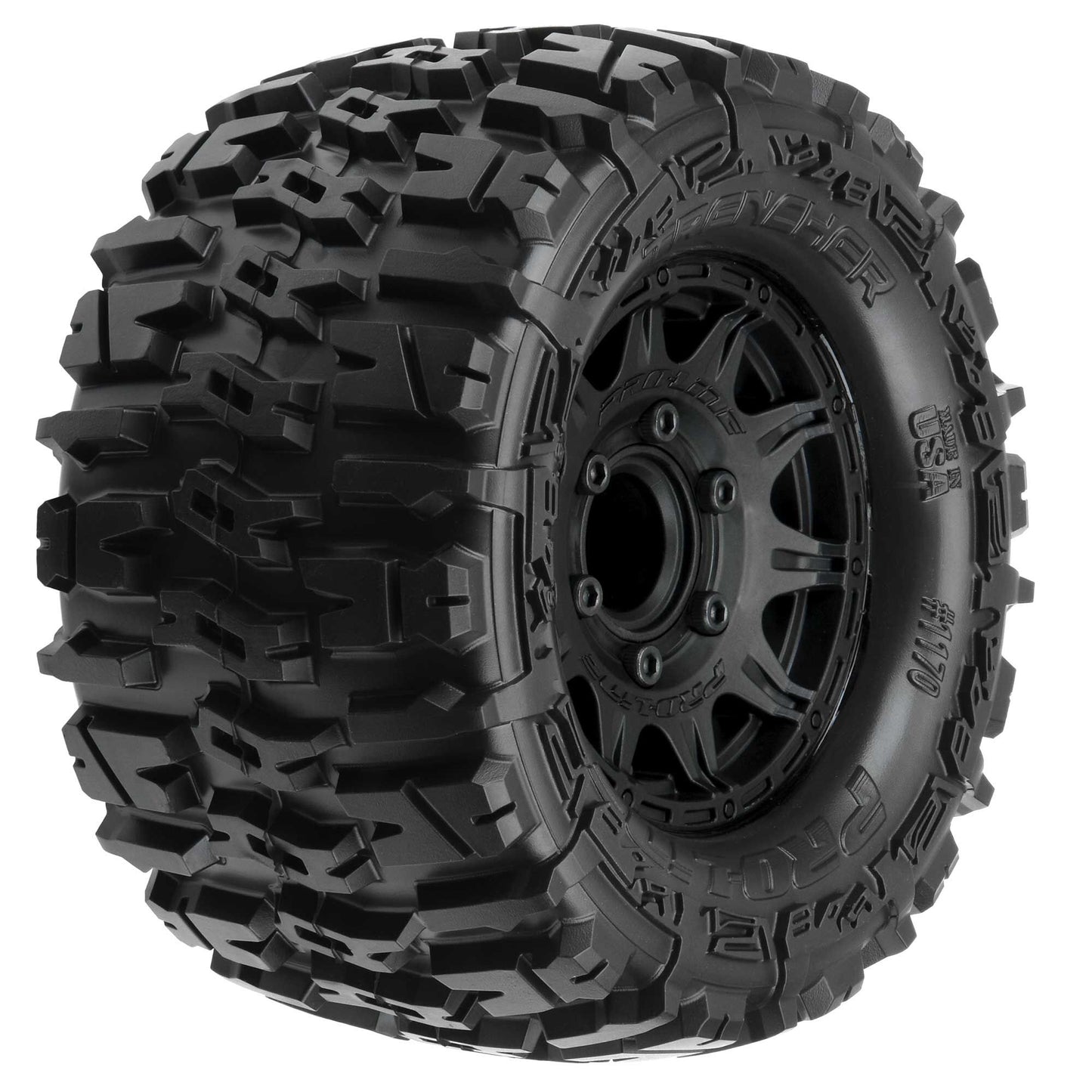 1/10 Trencher Front/Rear 2.8" MT Tires Mounted 12mm Blk Raid (2)