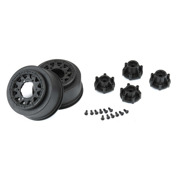 1/10 Raid Front/Rear 2.2"/3.0" 12mm Short Course Wheels (2) Black