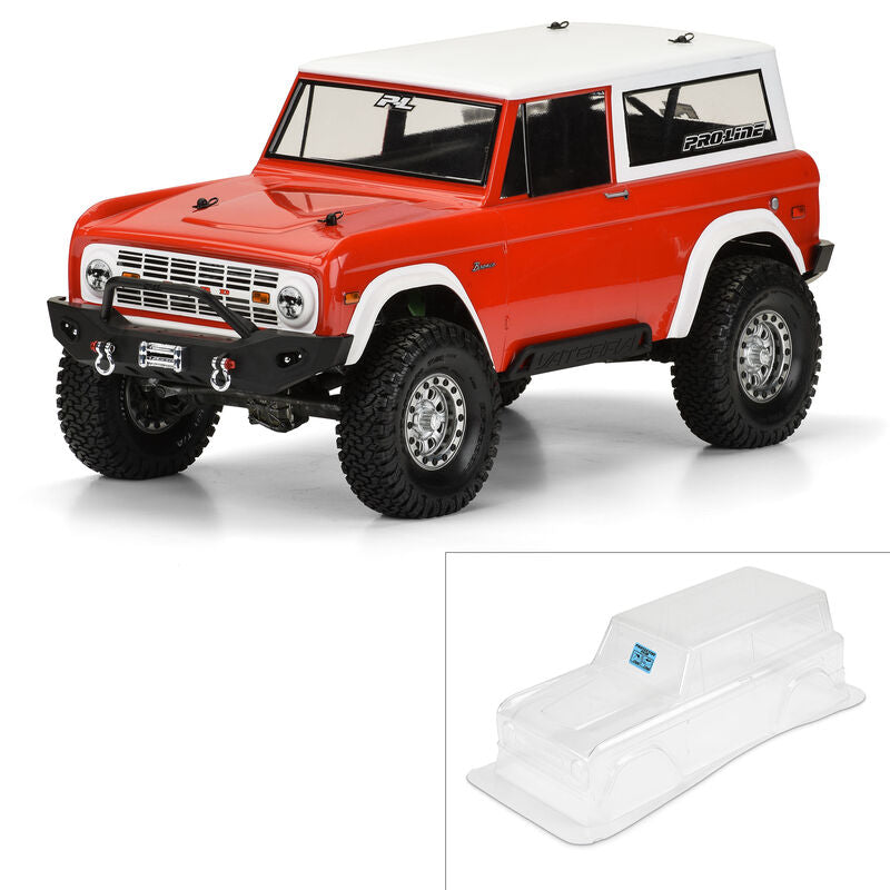 Pro-Line® 1/10 1973 Ford Bronco Clear Body 12" (305mm) Wheelbase Crawlers