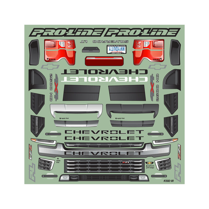 1/8 Pro-Line 2021 Chevy Silverado 2500 HD Clear Body: E-REVO 2.0 & MAXX