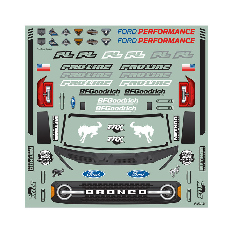 Pro-Line® 1/10 2021 Ford Bronco Clear Body: Stampede, Granite, Vorteks