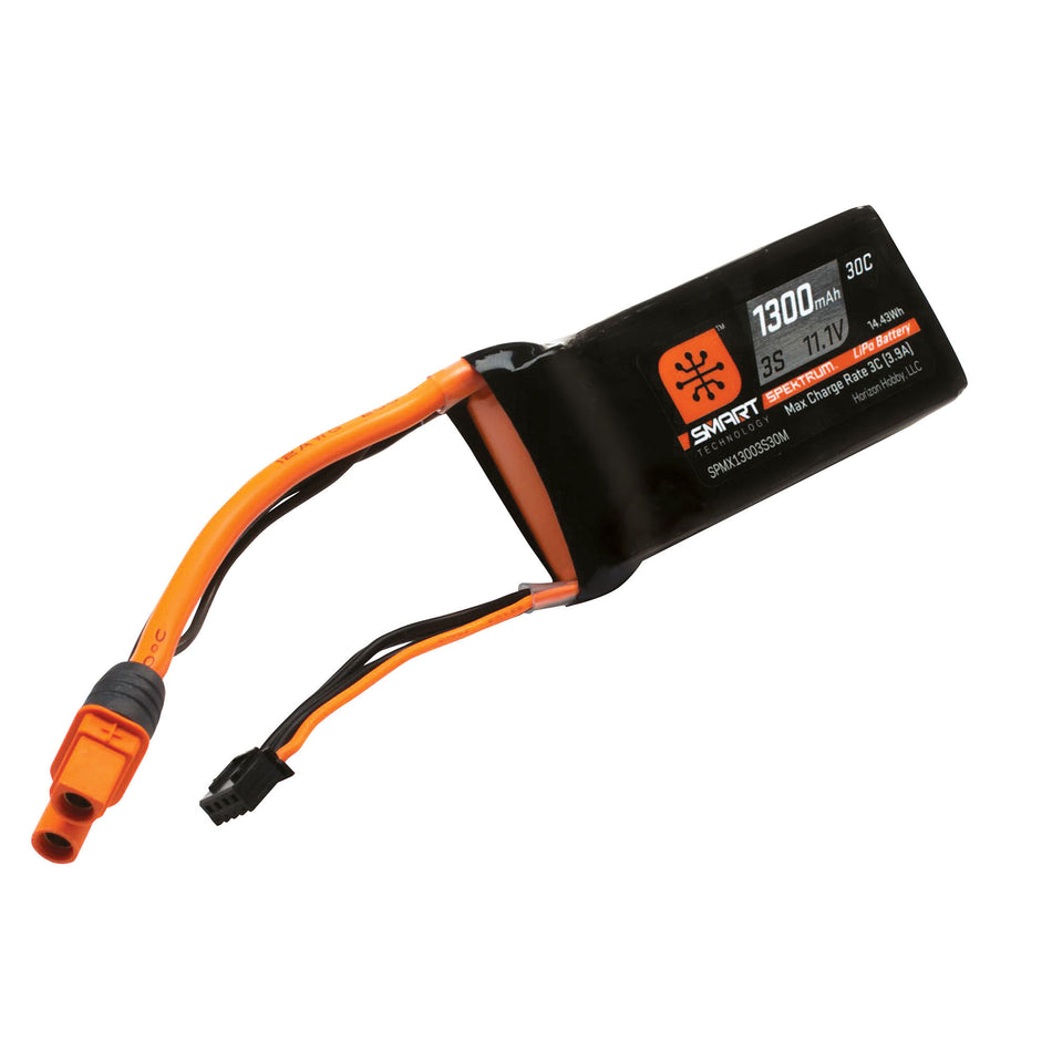 SPMX13003S30M 11.1V 1300mAh 3S 30C Smart LiPo Battery: IC3