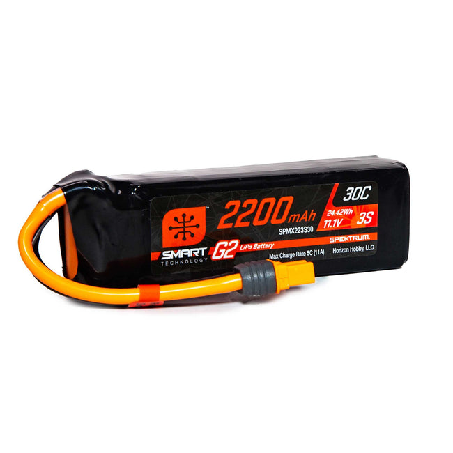 SPMX223S30 11.1V 2200mAh 3S 30C Smart G2 LiPo Battery: IC3