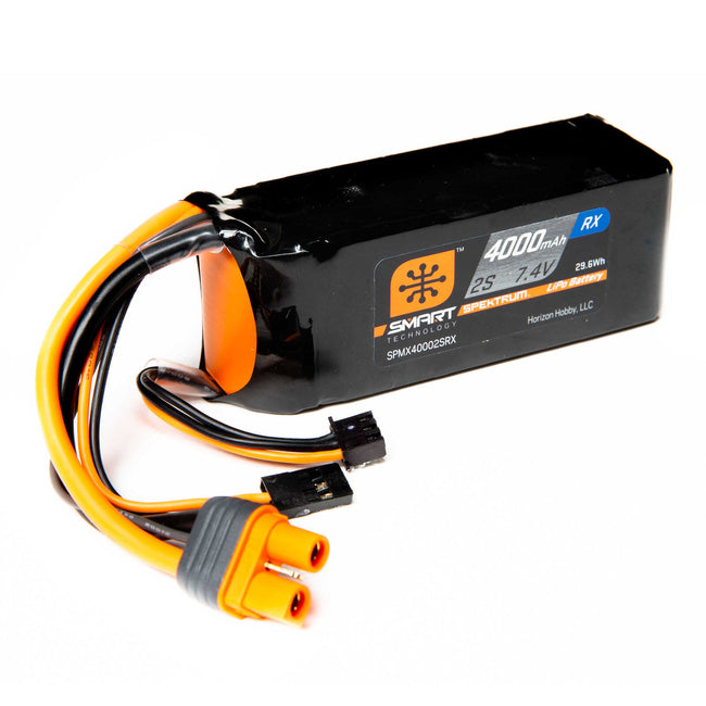 SPMX40002SRX 4000mAh 2S 7.4V Smart LiPo Receiver Battery; IC3