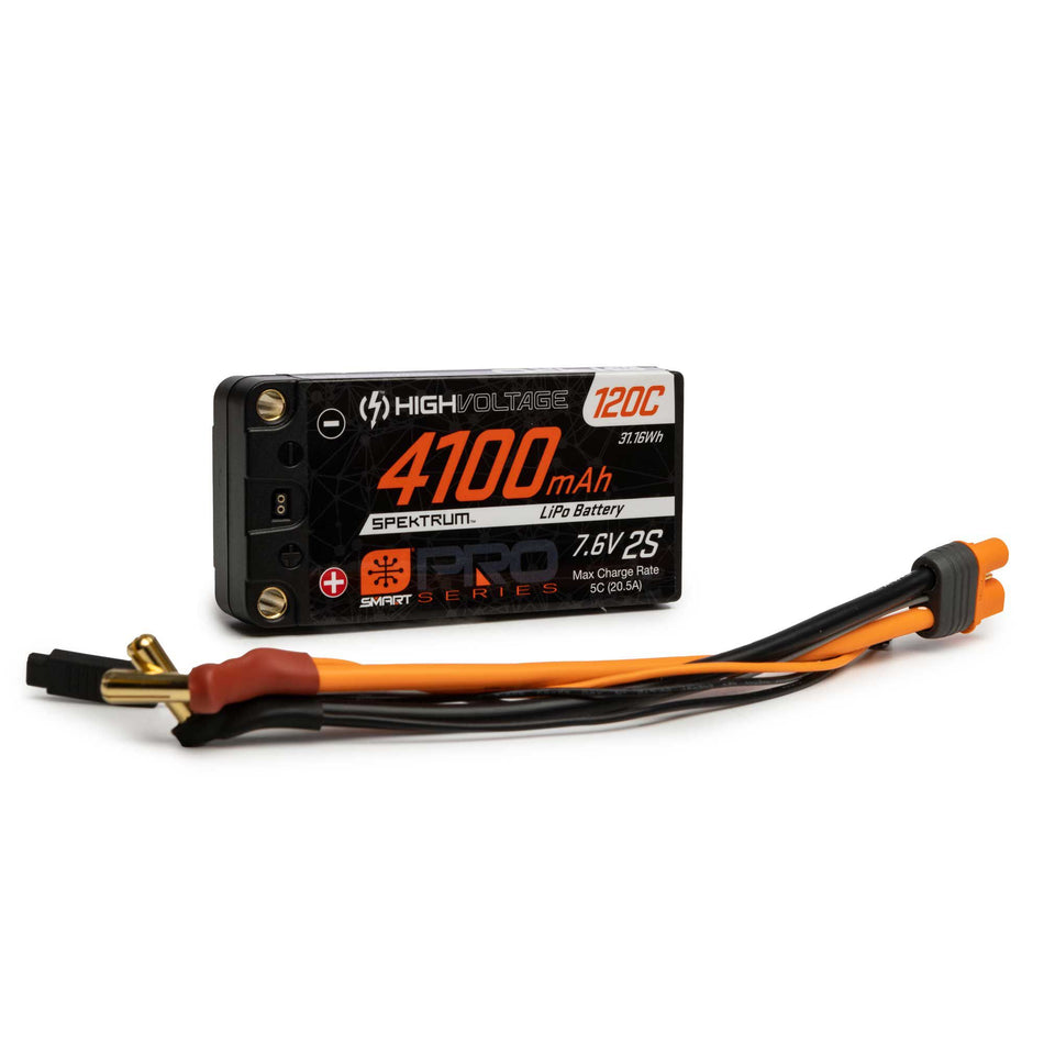 SPMX412S120HT 4100mAh 2S 7.6V Smart Pro Race HV LiPo 120C: 5mm