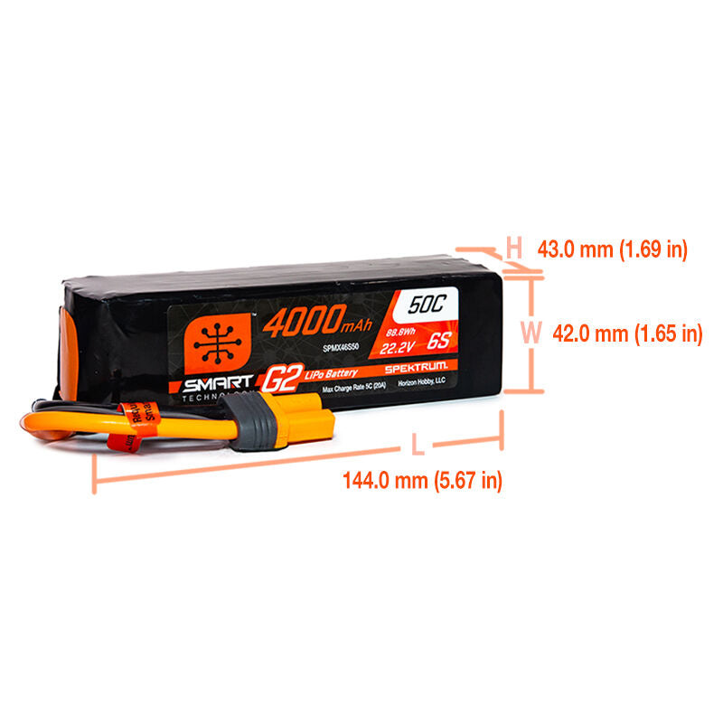 SPMX46S50 4000mAh 6S 22.2V Smart G2 LiPo 50C; IC5