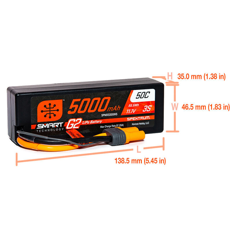 SPMX53S50H5 11.1V 5000mAh 3S 50C Smart G2