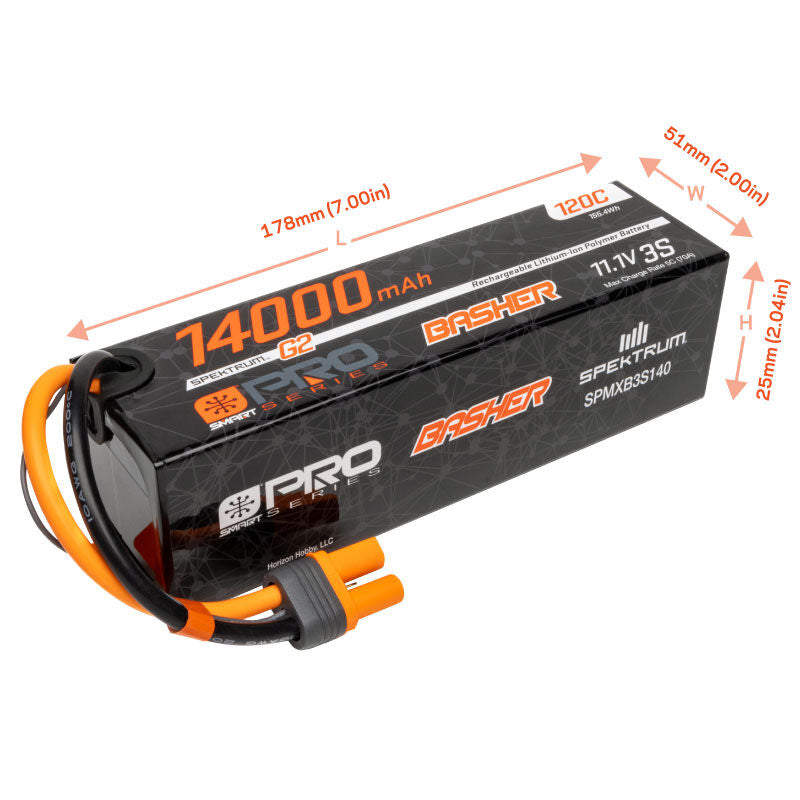 14000mAh 3S 11.1V Smart Pro Basher LiPo 120C; IC5