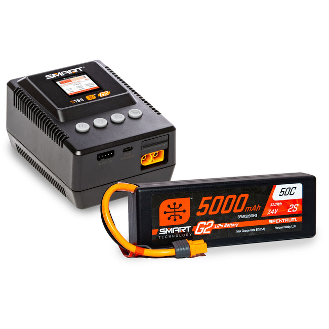 Spektrum Smart 2S G2 LiPo Battery & S155 Charger Bundle