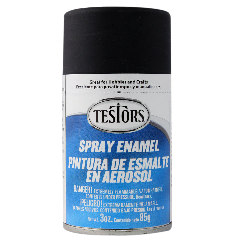 Testors Enamel Spray 3oz Flat Black