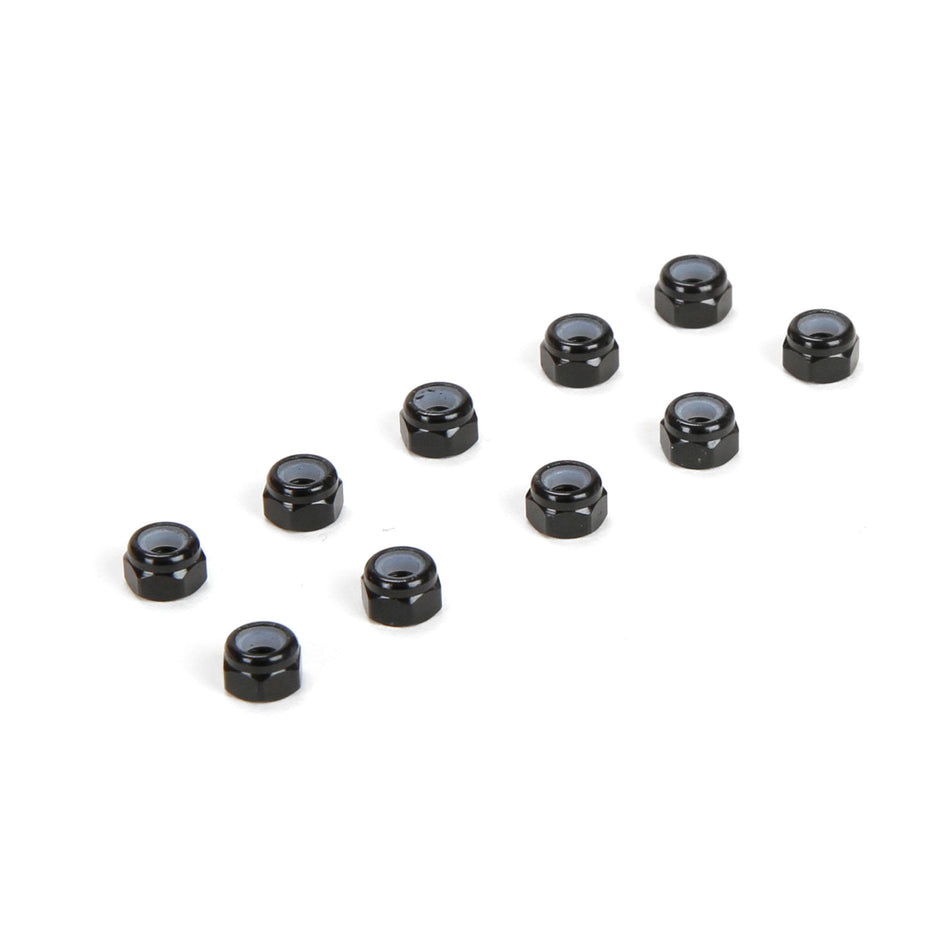 M3 Aluminum Lock Nuts, Black (