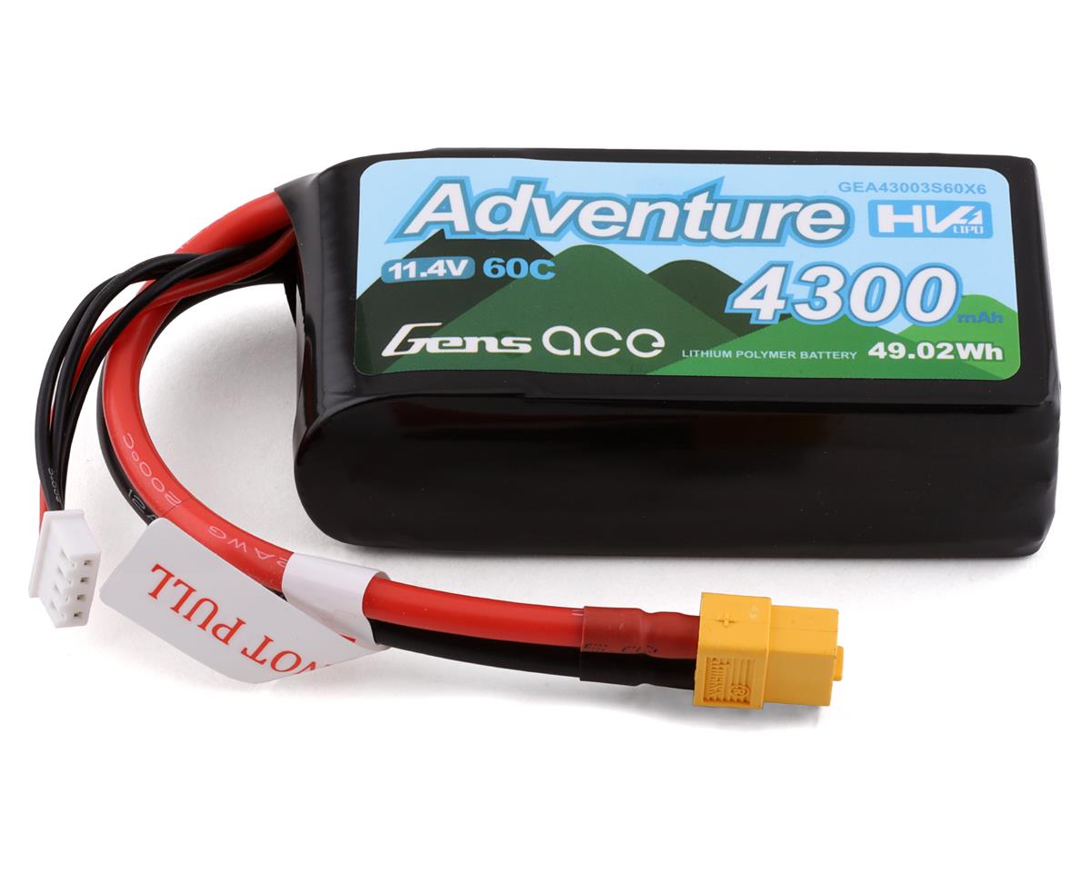 Gens Ace Adventure High Voltage 4300mAh 3S1P 11.4V 60C Lipo