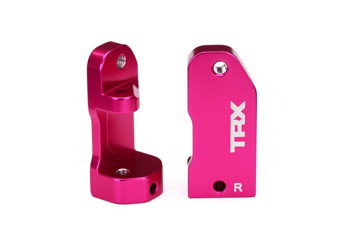 3632P Caster blocks, 30-degree, Pink-anodized 6061-T6 aluminum