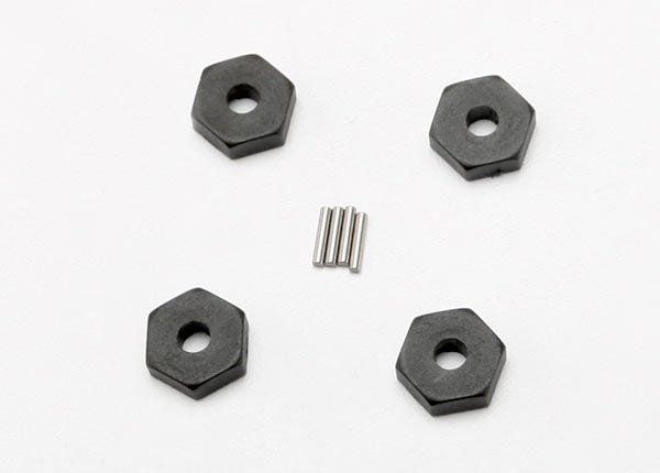 7154 Wheel hubs, hex (4)/ axle pins (1.5x8mm) (4)