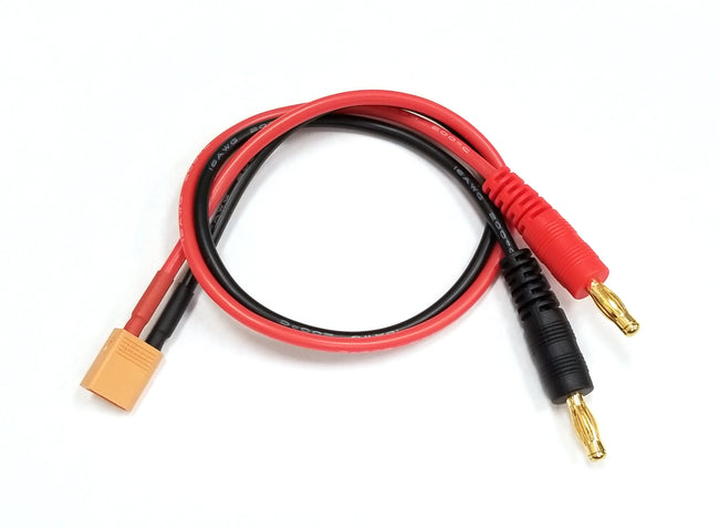 Charger Adapter: Male XT30 To Male 4mm Bullets- 300mm Wire