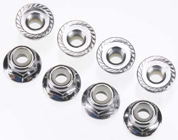 3647 Flanged Nyl Lock Nuts 4mm (8)
