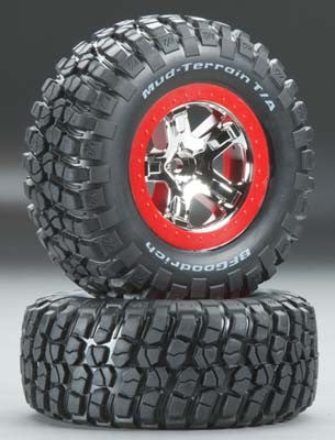 5869 Tires/Wheels Assembled Red Beadlock