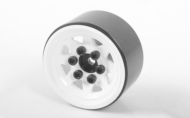 Stamped Steel 1.0'' Stock Beadlock Wheels (White)